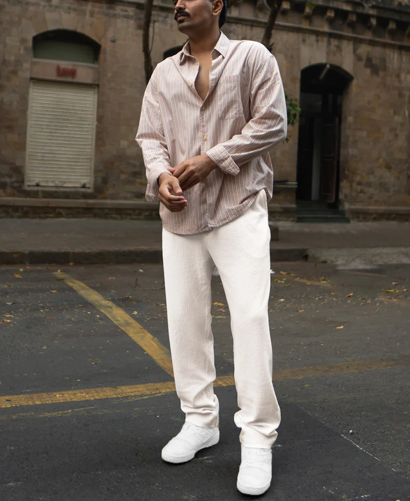 Cream Structured Trackpant - Image 6