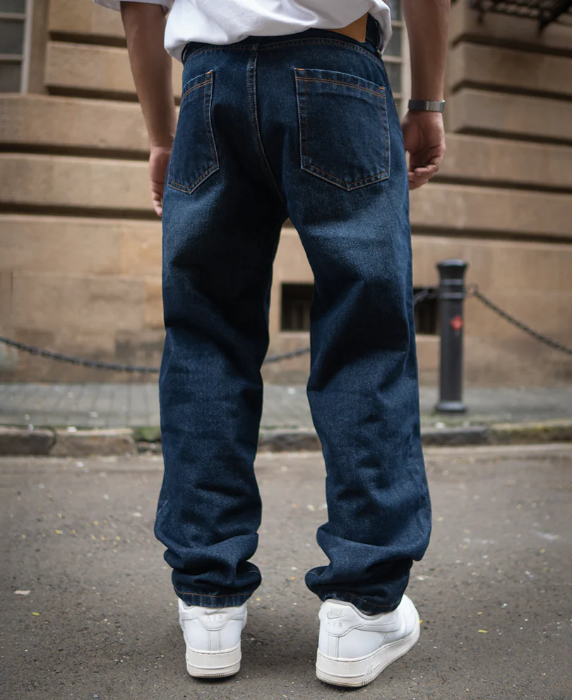 Dark Blue Baggy Fit Denim Jeans - Image 3