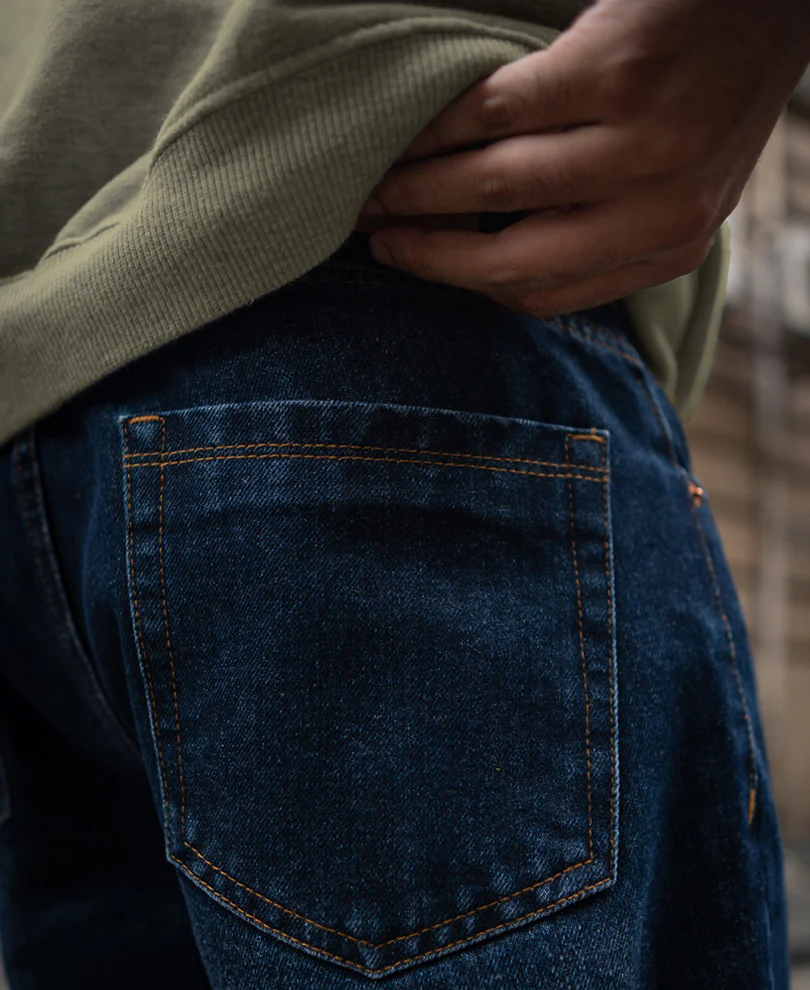 Dark Blue Baggy Fit Denim Jeans - Image 5