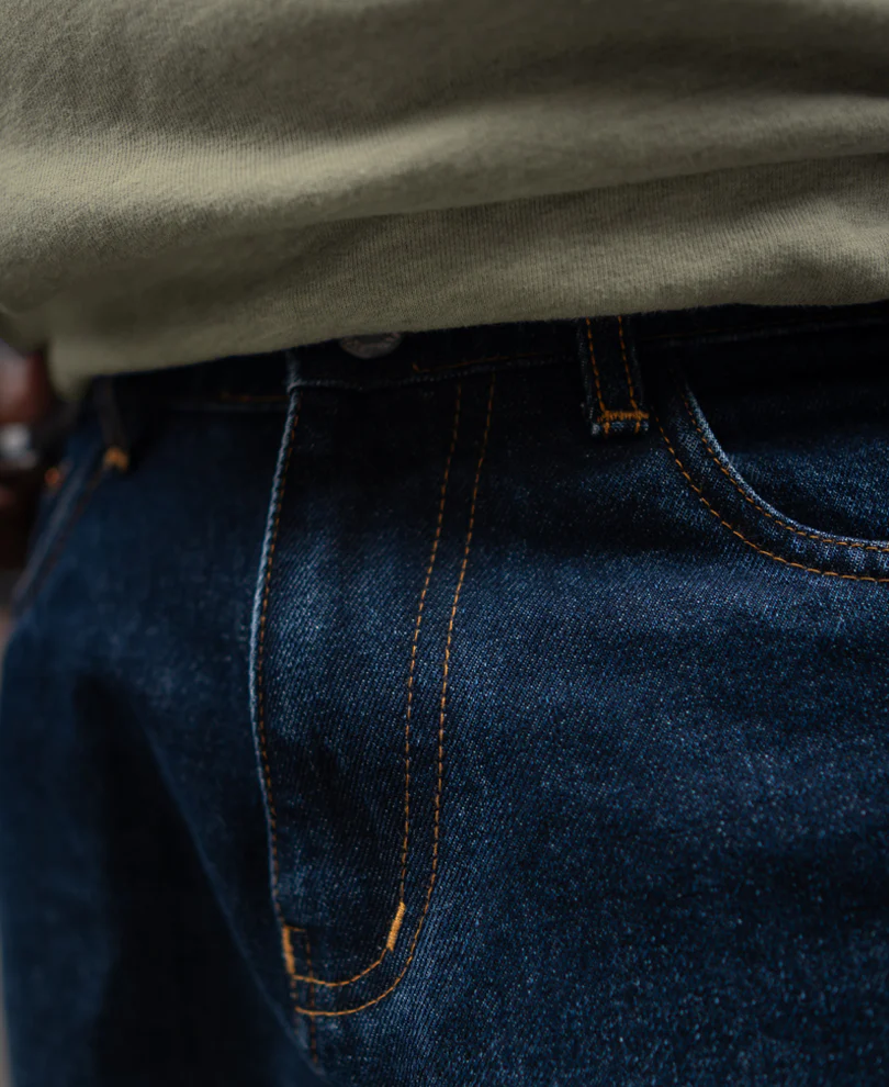 Dark Blue Basic Baggy Fit Denim Jeans - Image 6