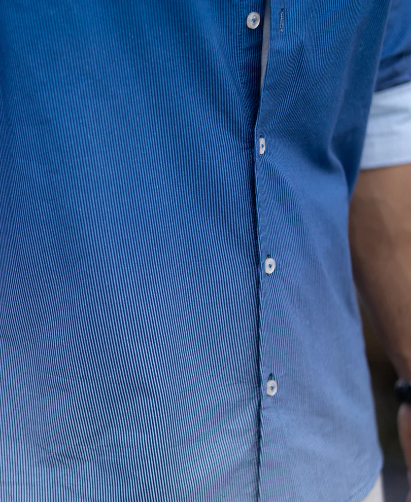 Dark Blue Ombre Stripe Shirt - Image 5