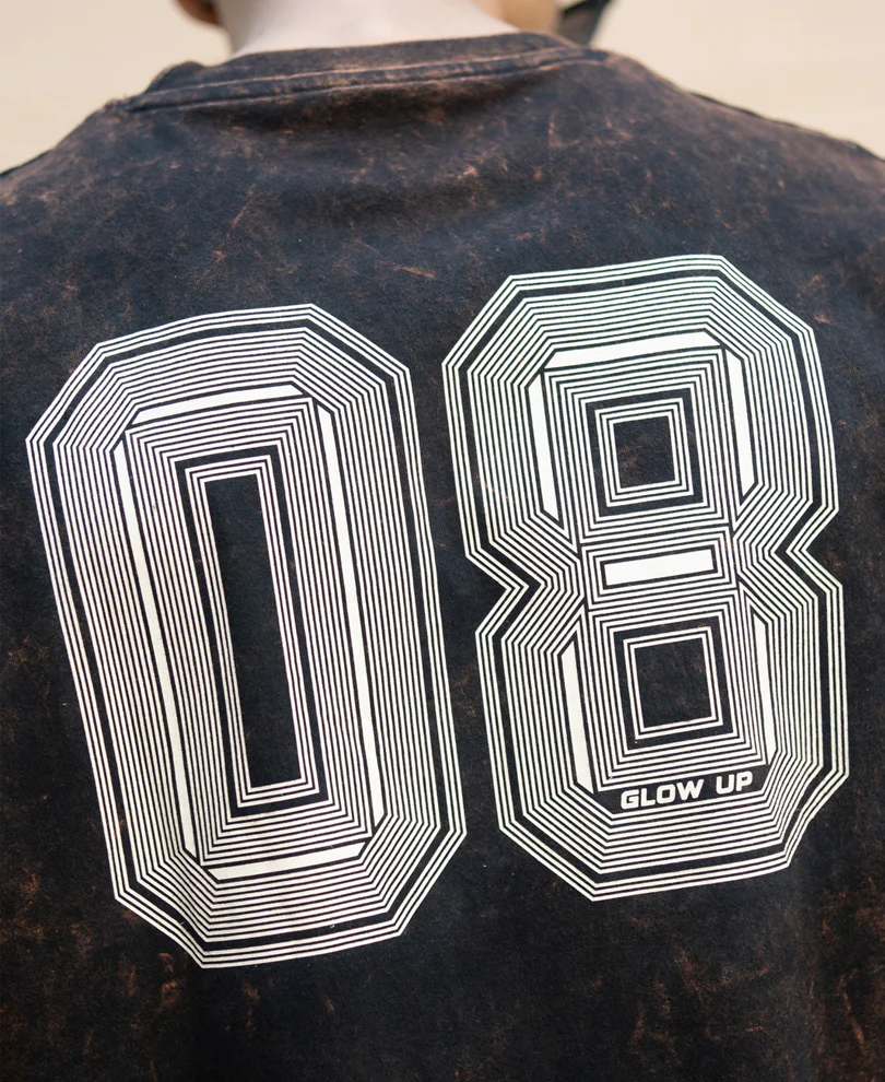 Dark Brown Washed Printed T-Shirt - Image 5