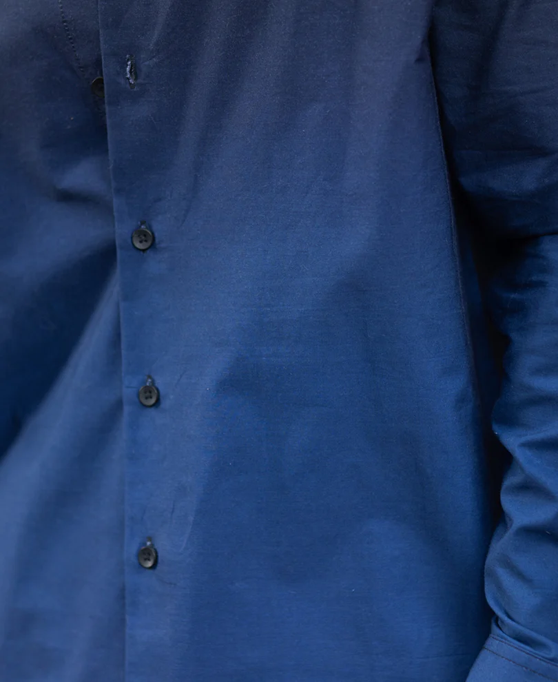 Dark Navy Ombre Print Shirt - Image 5