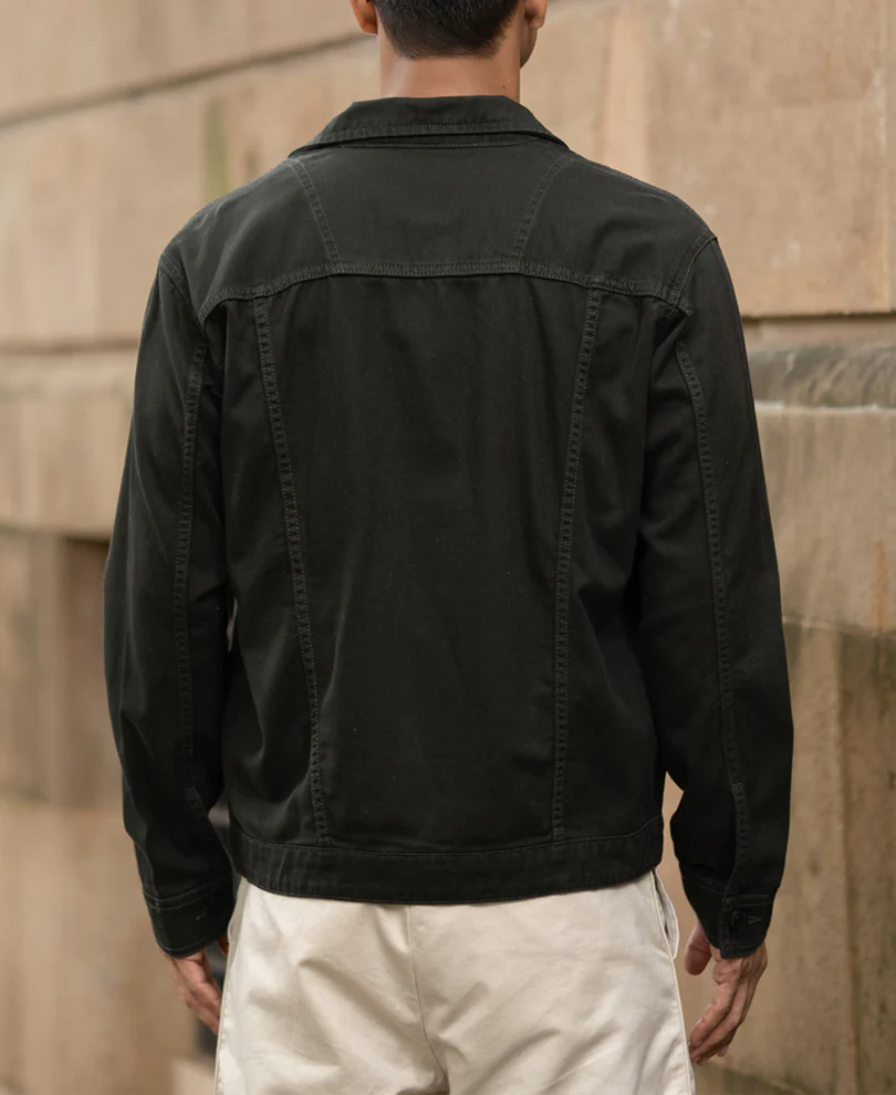 Dark Olive Denim Jacket - Image 4