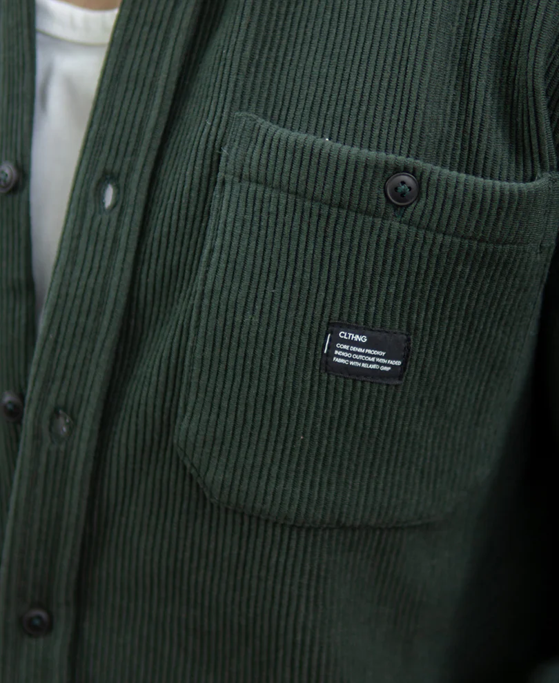 Dark Olive Knit Shirt With Pockets - Image 4
