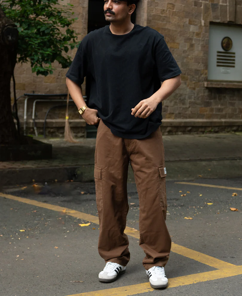 Dark Tan Cotton Baggy Cargo Pant - Image 8