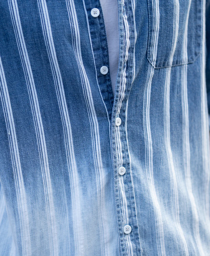 Denim Stripe Ombre Shirt - Image 4