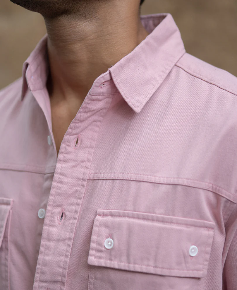 Dusty Pink Structured Overshirt - Image 5