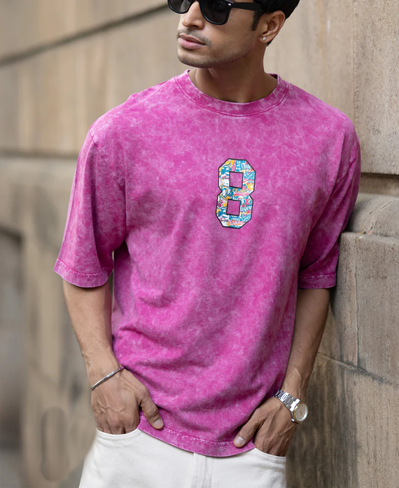 Fuchsia Pink Washed T-Shirt - Image 2