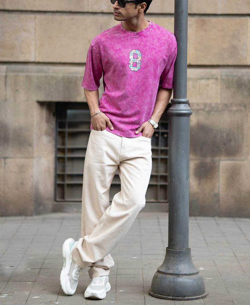 Fuchsia Pink Washed T-Shirt - Image 7