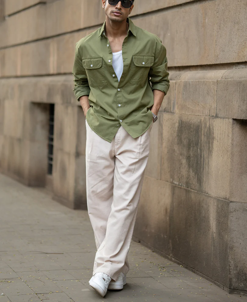 Green Double Pocket Lightweight Shirt - Image 7