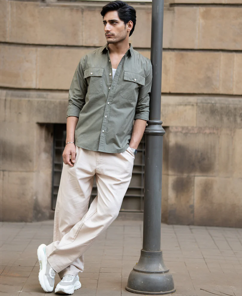 Green Double Pocket Lightweight Shirt - Image 6