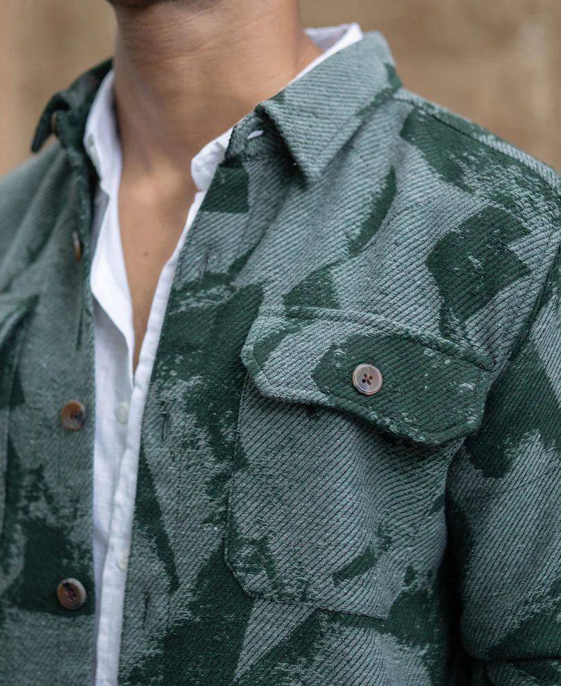 Green Jacquard Overshirt - Image 4