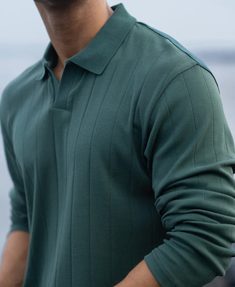 Green Regular Fit Full Sleeves T-Shirt - Image 5