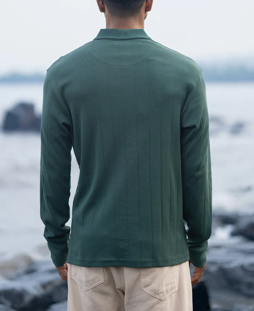 Green Regular Fit Full Sleeves T-Shirt - Image 6