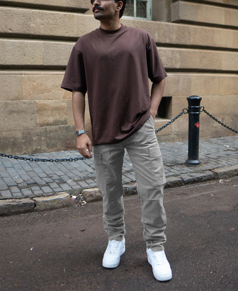 Grey Cotton Cargo Pants - Image 7