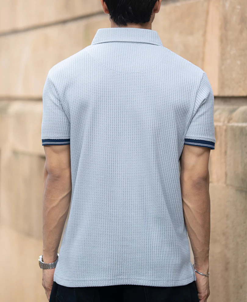 Grey Embroidered Knit T-Shirt - Image 6