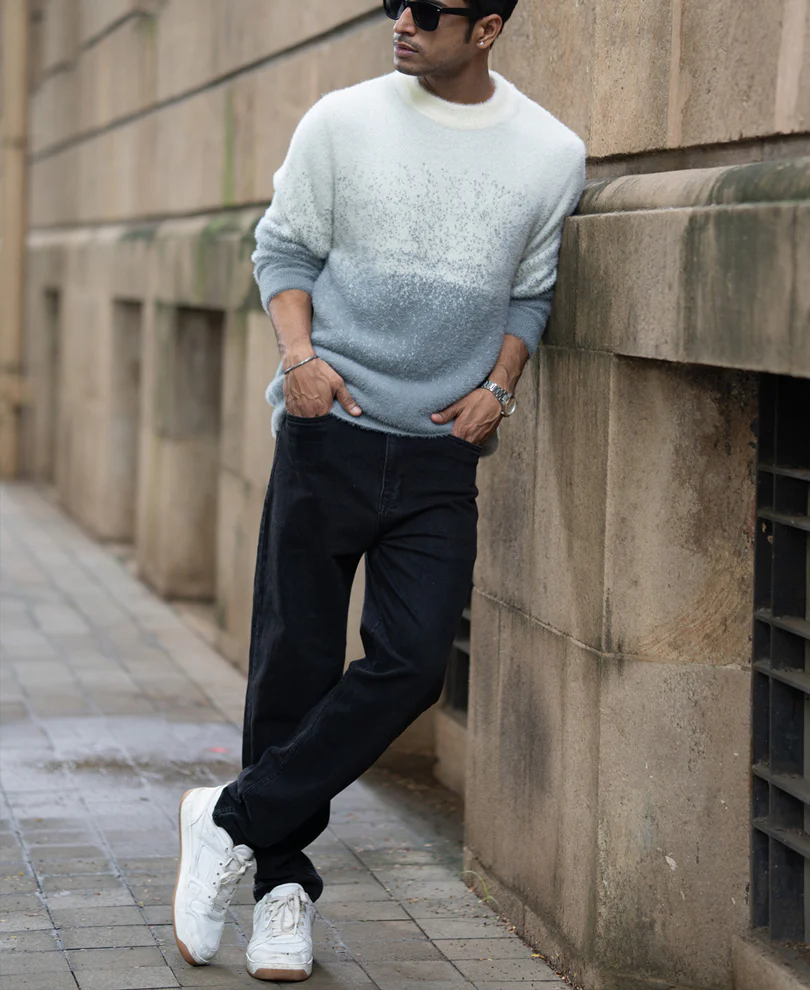 Grey Ombre Fuzzy Sweater - Image 6
