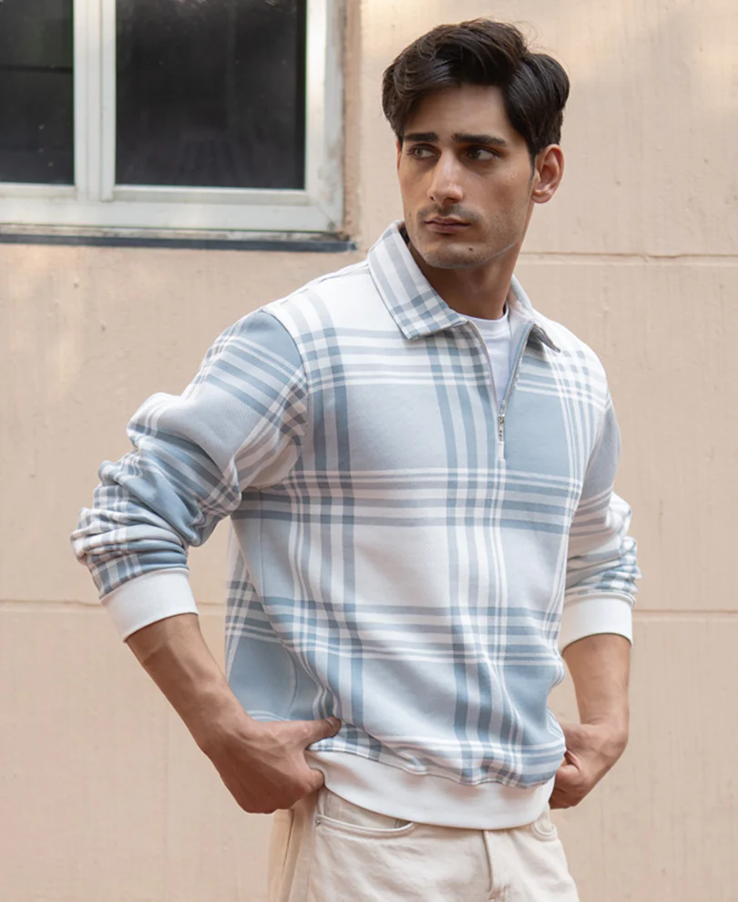 Grey Sky Checks Sweatshirt - Image 3