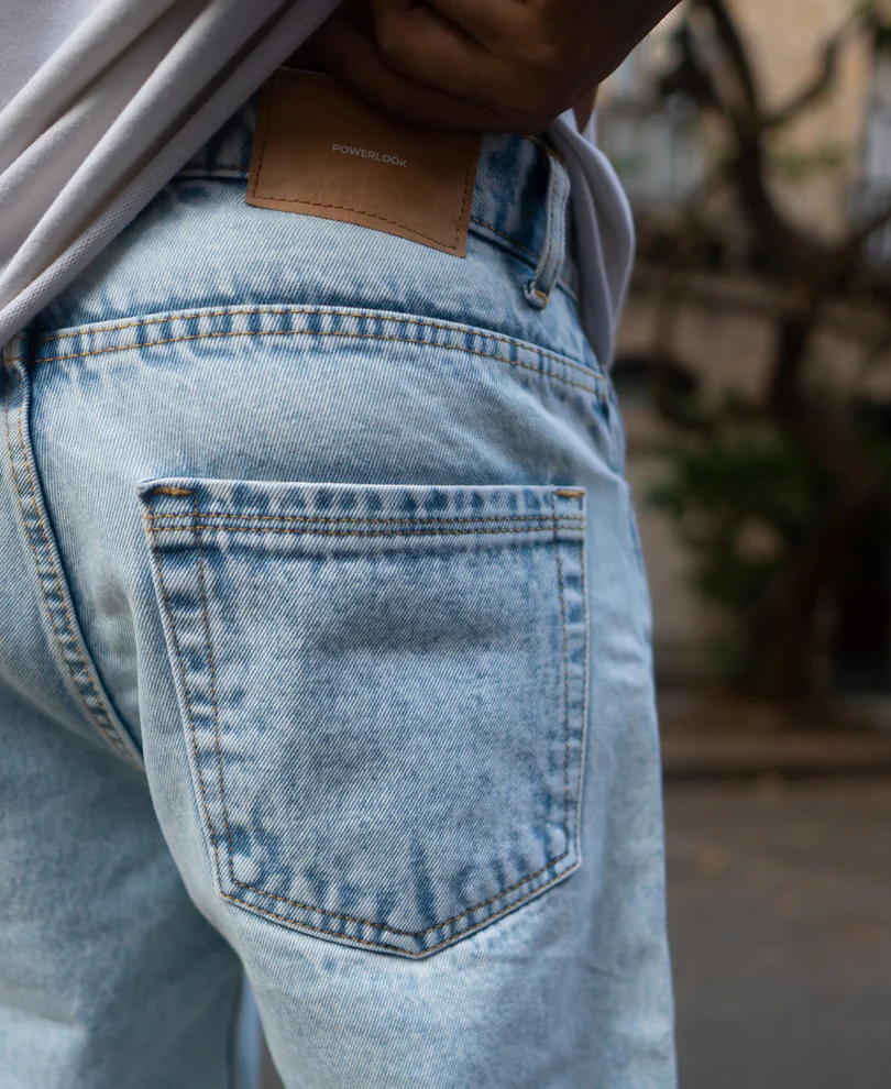 Ice Blue Washed Baggy Jeans - Image 6