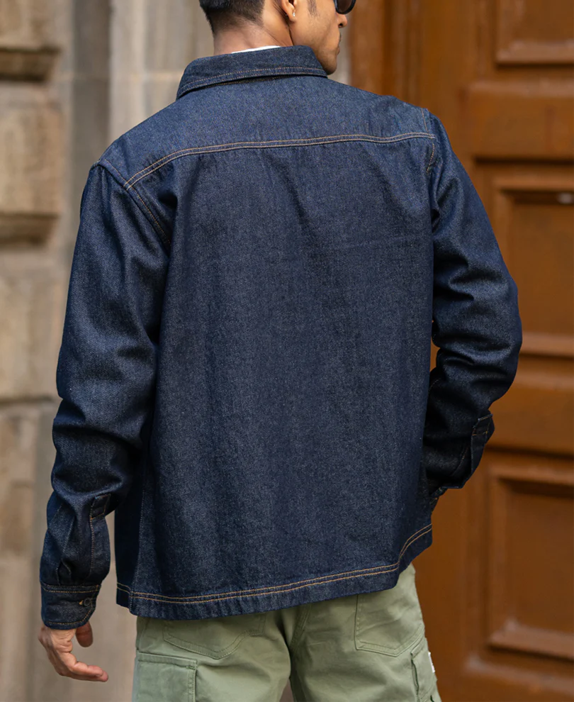 Indigo Denim Full Sleeves Overshirt - Image 6