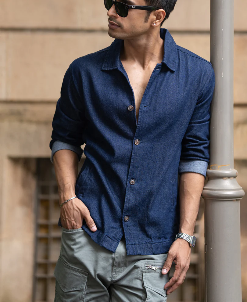 Indigo Denim Overshirt - Image 3