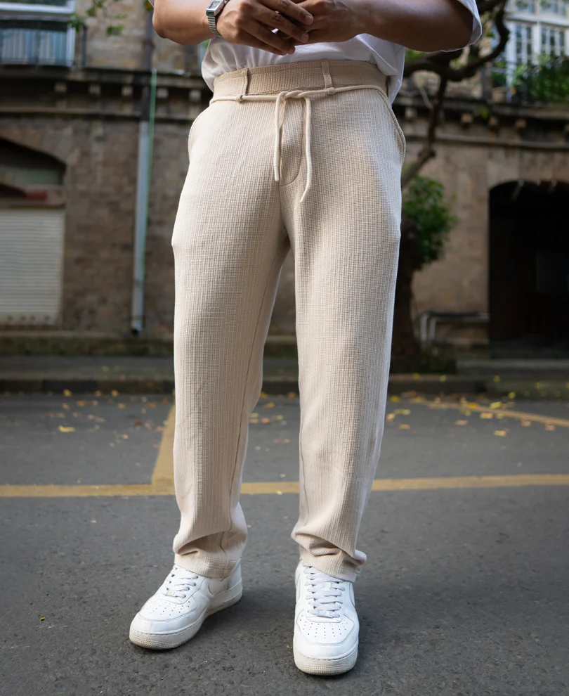 Light Beige Regular Fit Track Pant