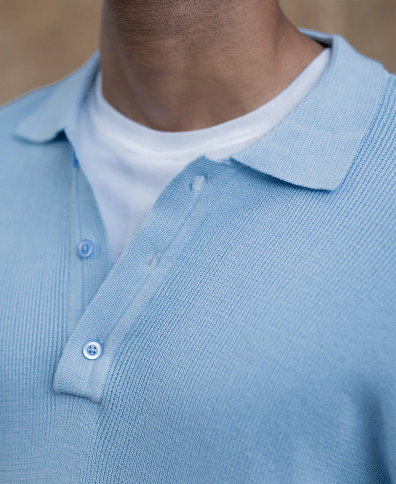 Light Blue Ombre Knit T-Shirt - Image 5