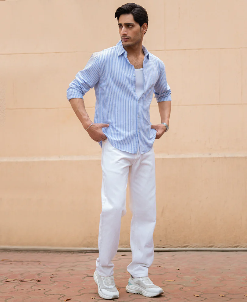 Light Blue Oxford Stripe Shirt - Image 7