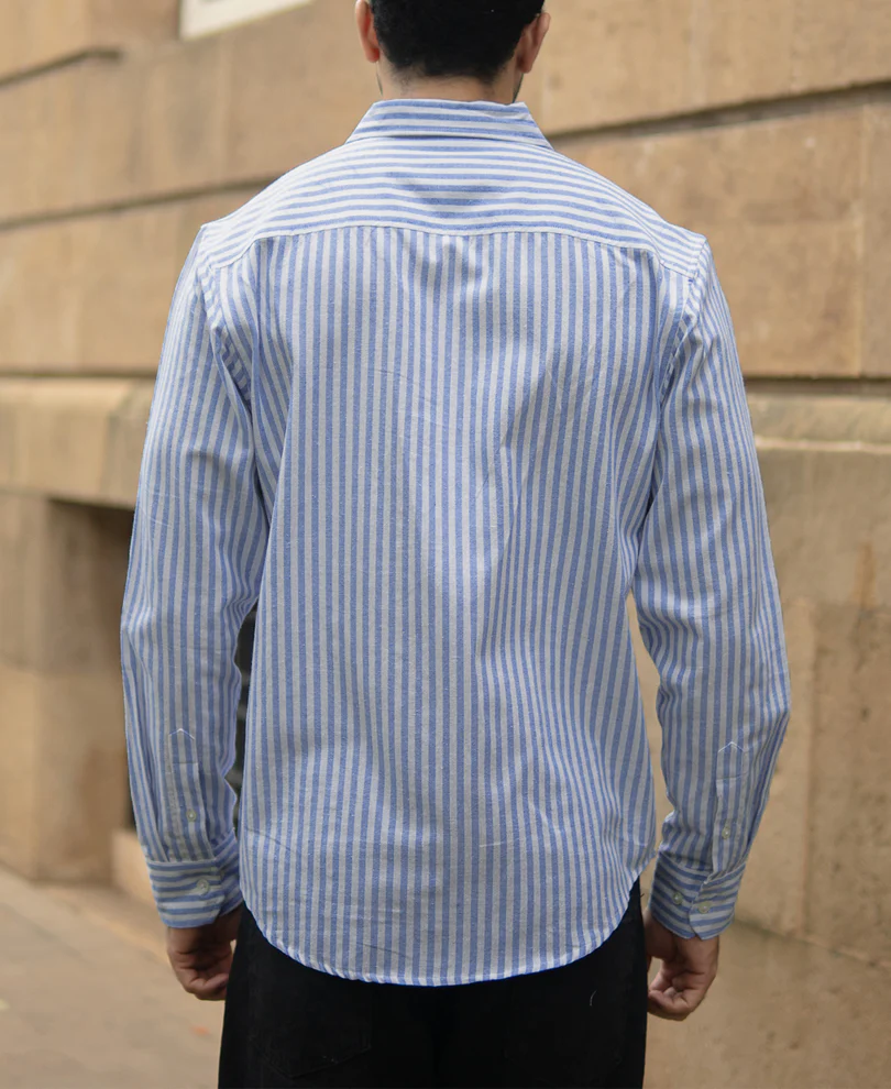Light Blue Striped Button Down Shirt - Image 5