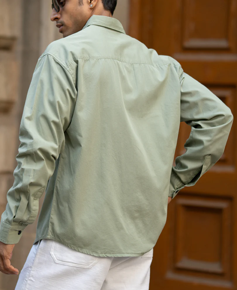 Light Green Double Pocket Lightweight Shirt - Image 5