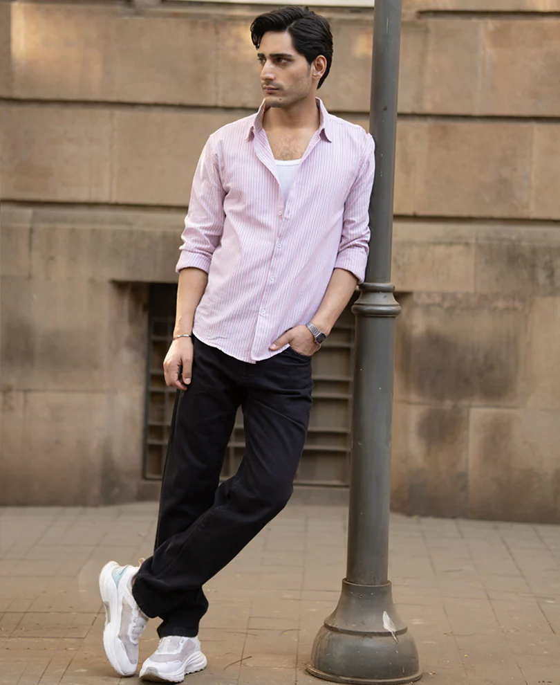 Light Pink Cotton Oxford Stripe Shirt - Image 6