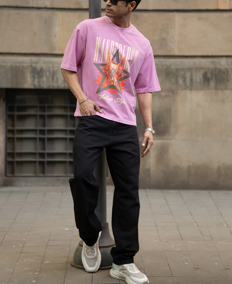 Light Pink Washed Graphic T-Shirt - Image 6