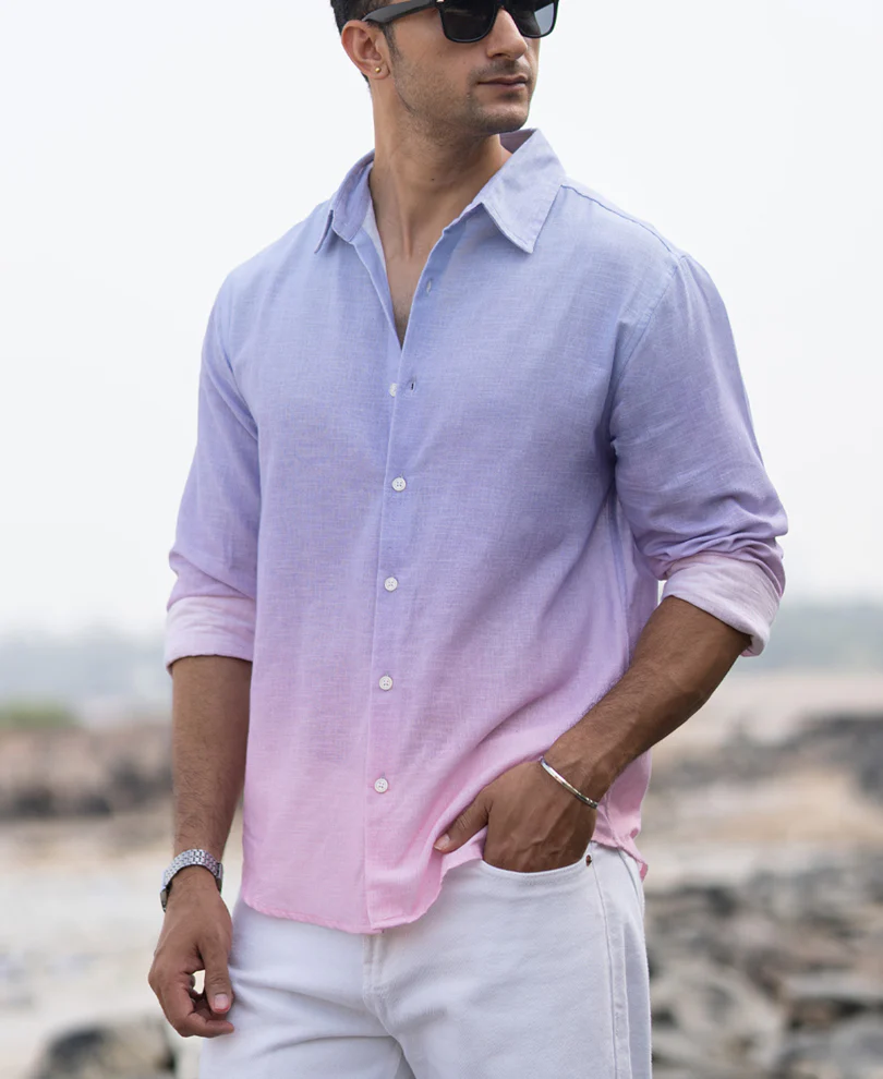 Lilac Ombre Print Shirt - Image 2