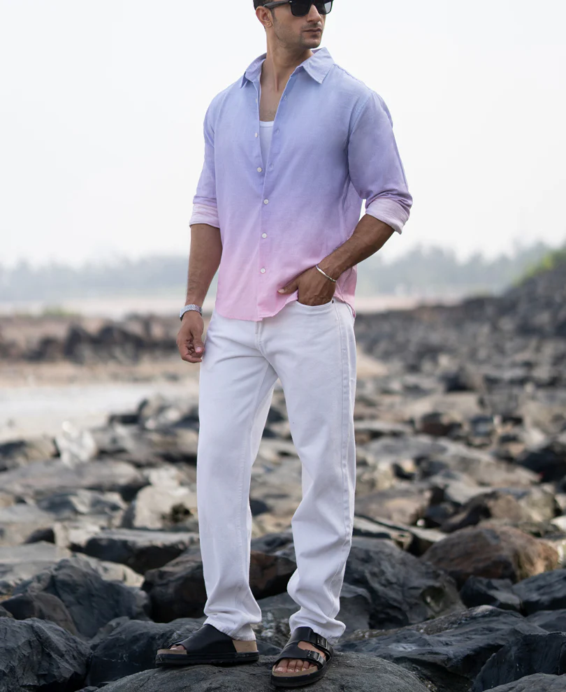 Lilac Ombre Print Shirt - Image 6
