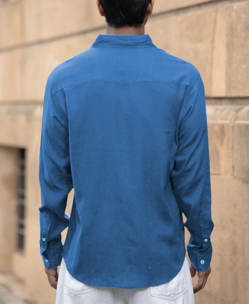 Malibu Blue Linen Blend Shirt - Image 4