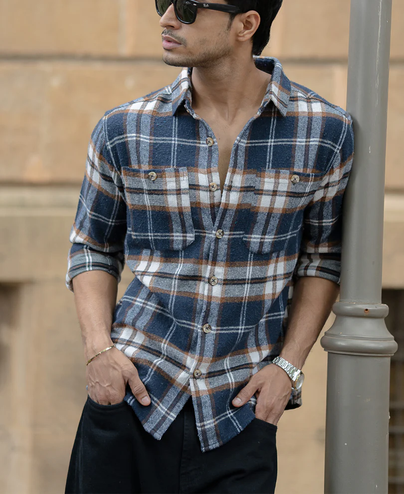 Multi Colour Checks Shirt With Pockets - Image 2