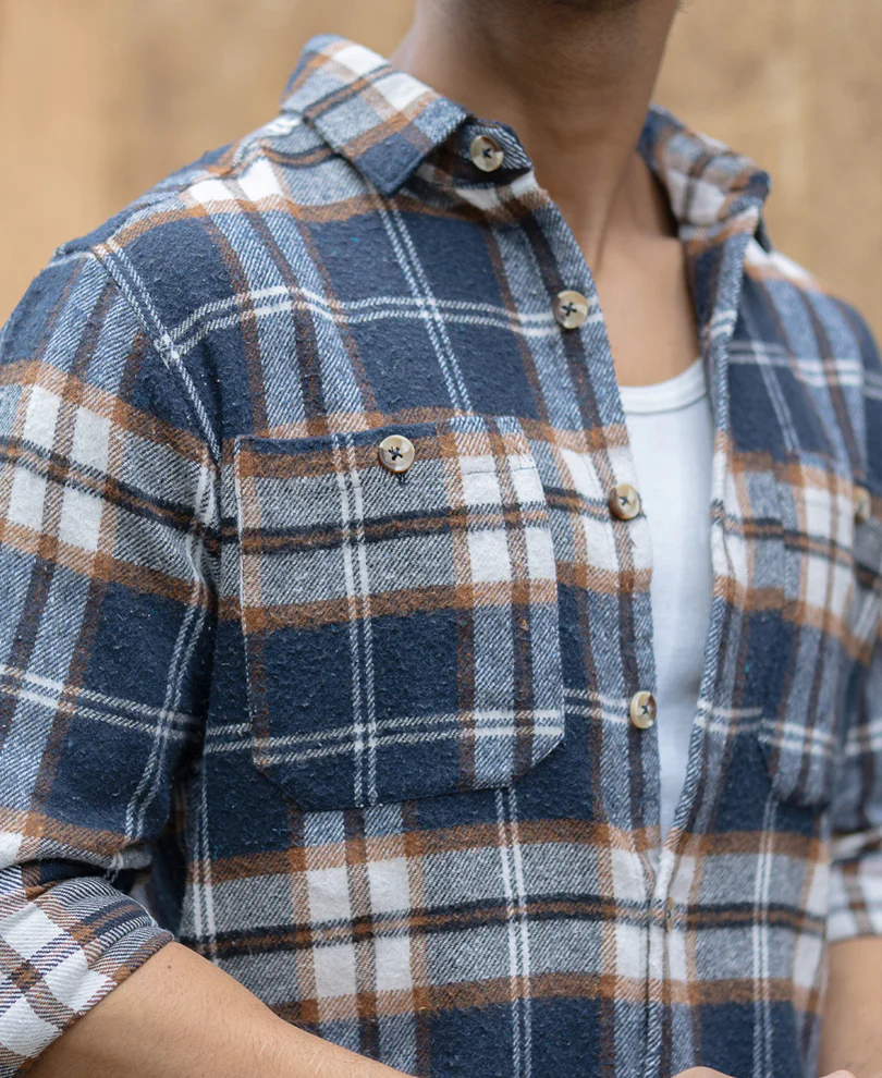 Multi Colour Checks Shirt With Pockets - Image 3