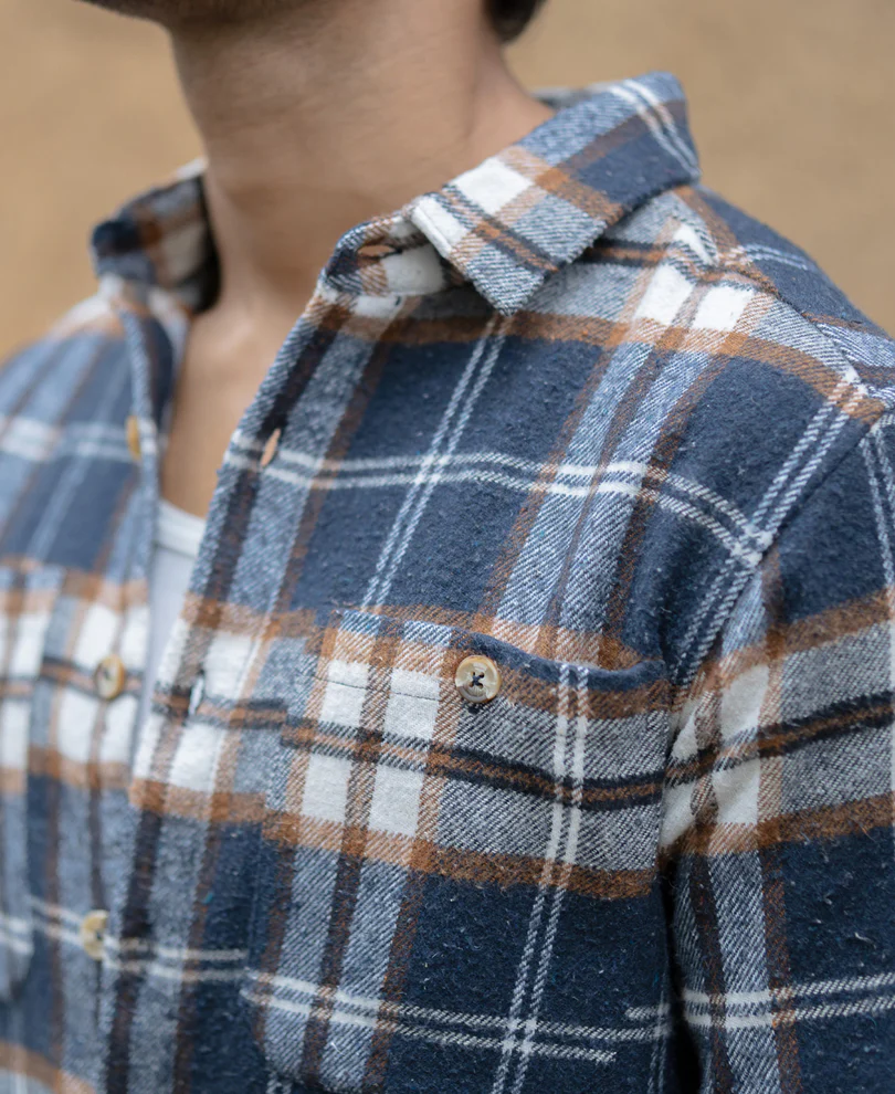 Multi Colour Checks Shirt With Pockets - Image 4