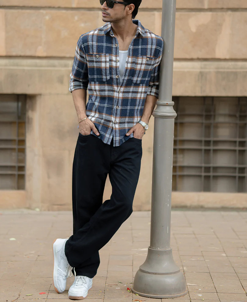 Multi Colour Checks Shirt With Pockets - Image 6