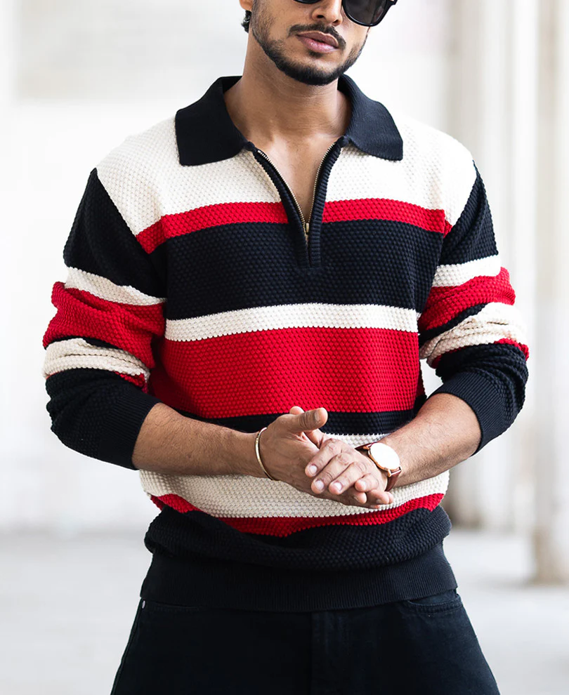 Multi Colour Regular Fit Full Sleeves T-Shirt - Image 2