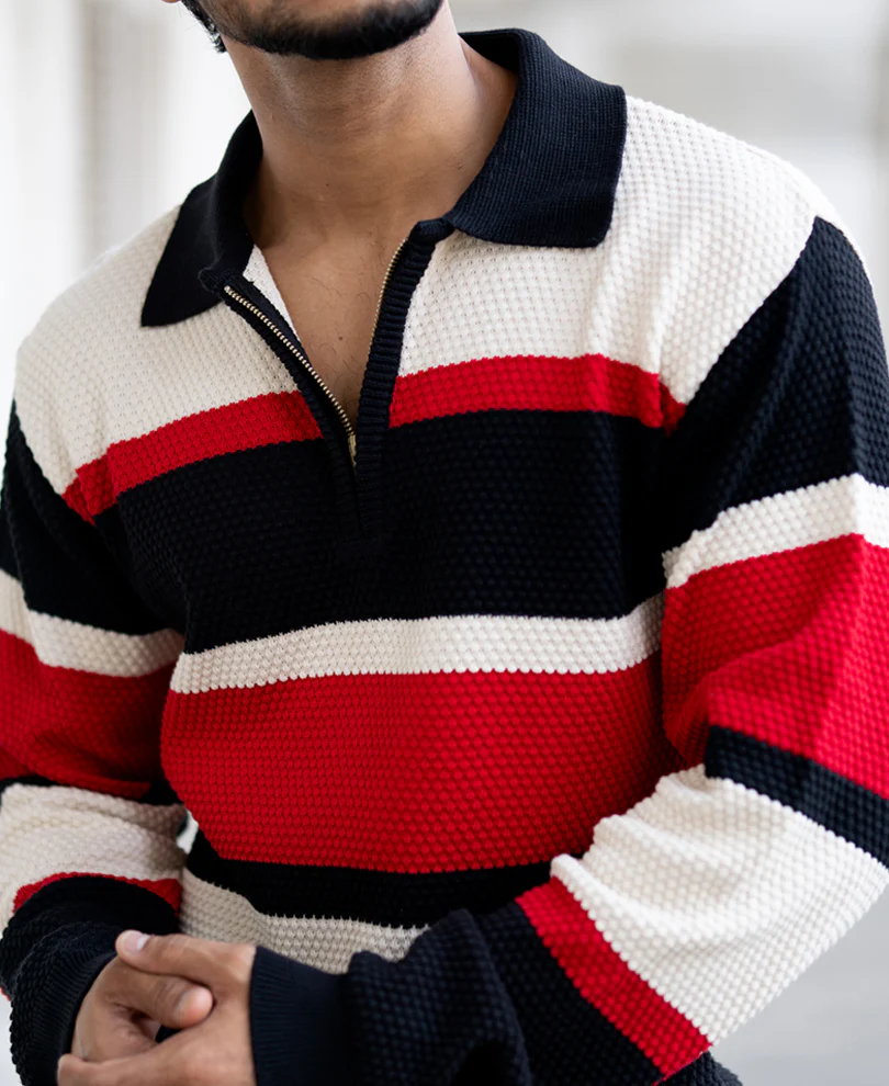 Multi Colour Regular Fit Full Sleeves T-Shirt - Image 5