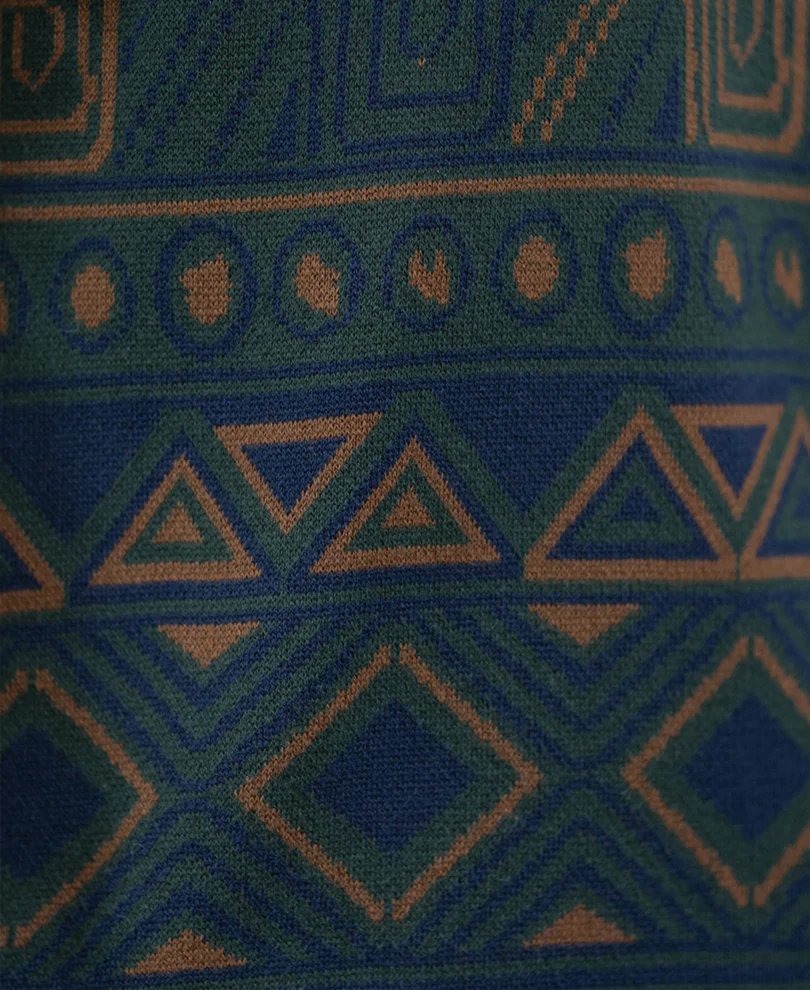 Multicolour Geometric Jacquard Knit Sweatshirt - Image 4