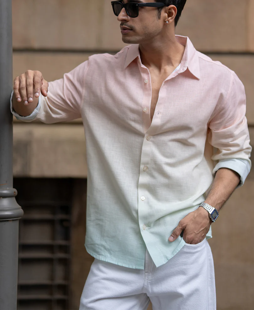 Multicolour Lightweight Ombre Shirt - Image 4