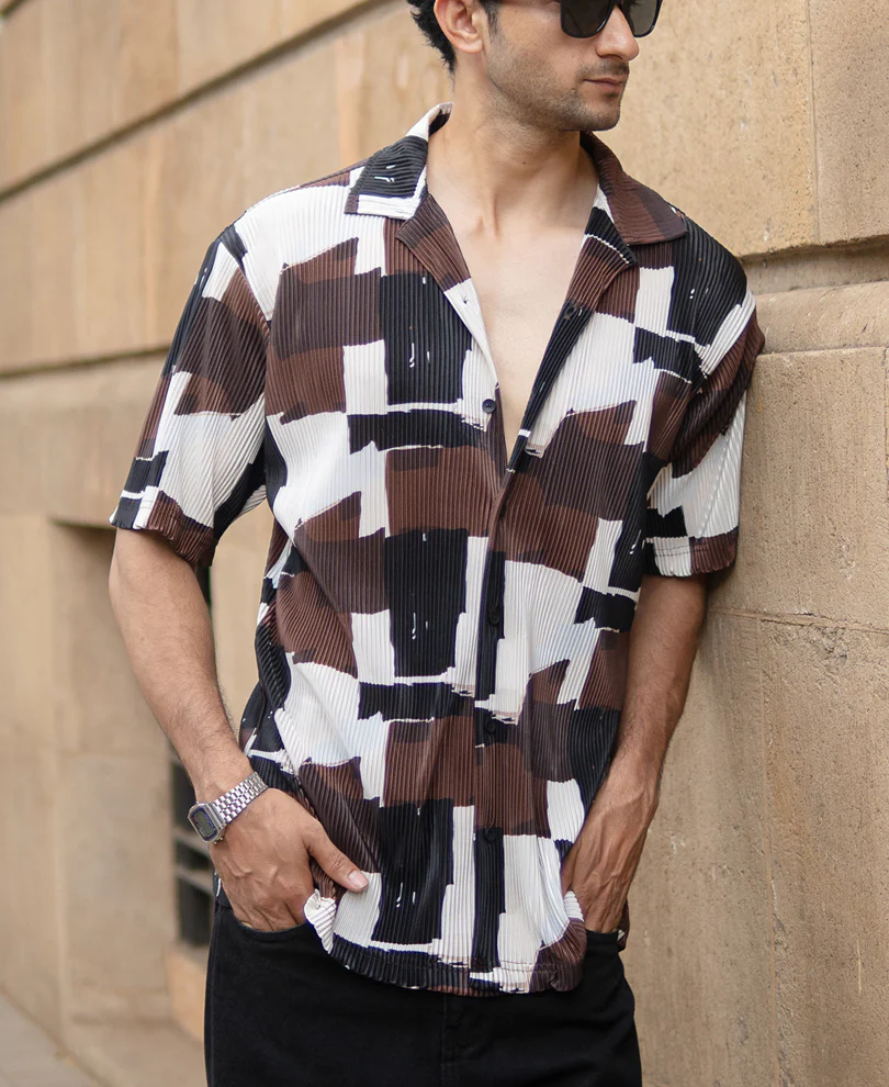 Multicolour Printed Pleat Shirt - Image 2