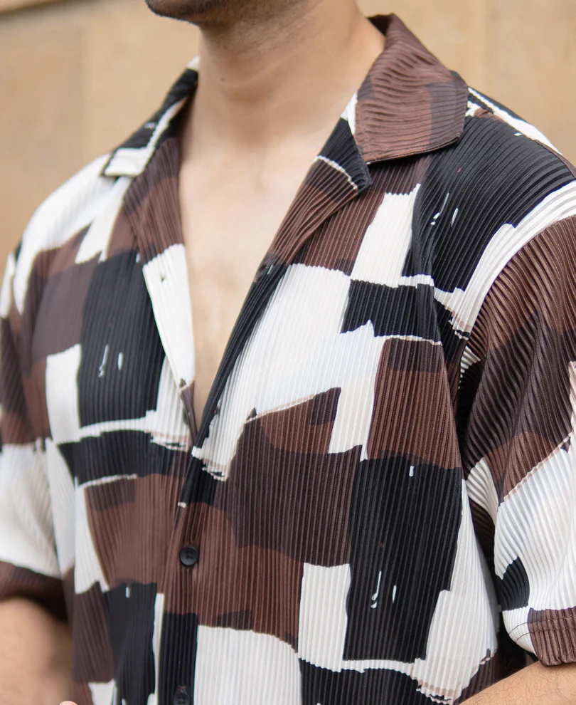 Multicolour Printed Pleat Shirt - Image 3