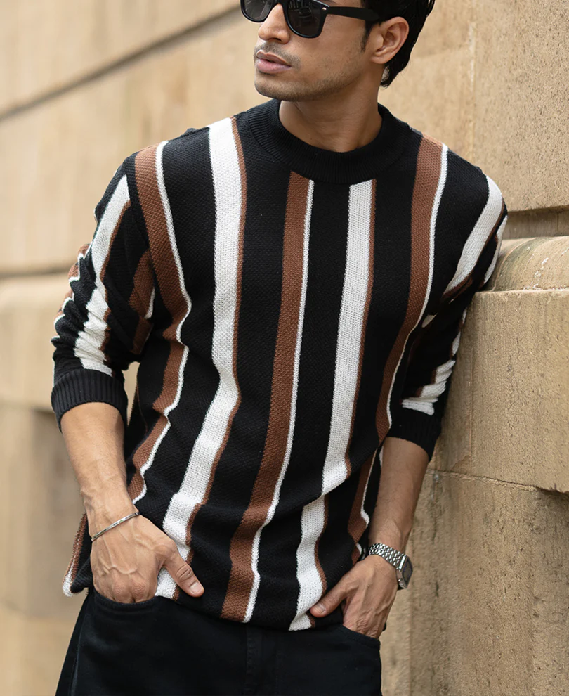 Multicolour Striped Knit T-Shirt - Image 2