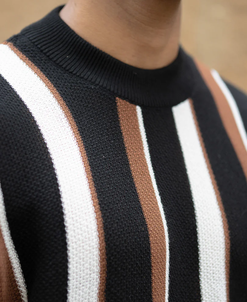 Multicolour Striped Knit T-Shirt - Image 3