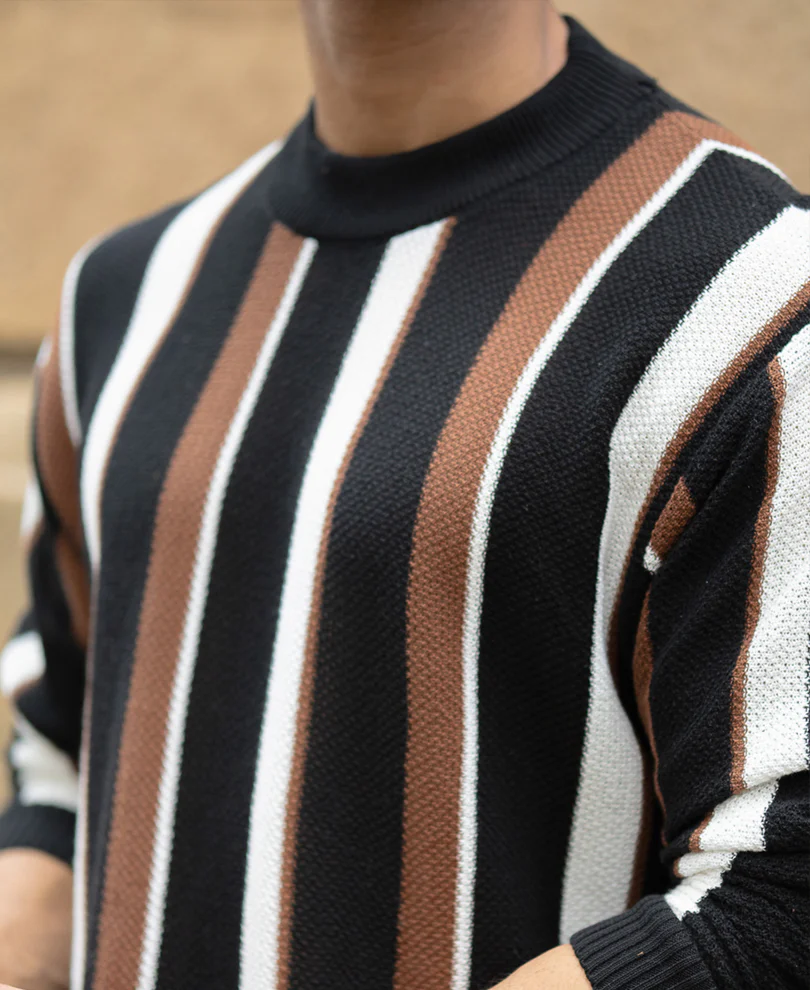 Multicolour Striped Knit T-Shirt - Image 4