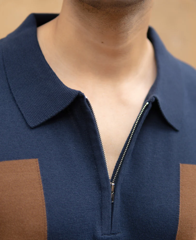 Multicolour Striped Polo T-Shirt - Image 3